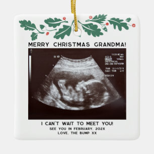 Eerste kerst als oma Sonogram Holiday Keepsake Keramisch Ornament