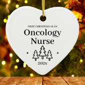 Eerste kerst als oncologie zuster hart keramisch ornament