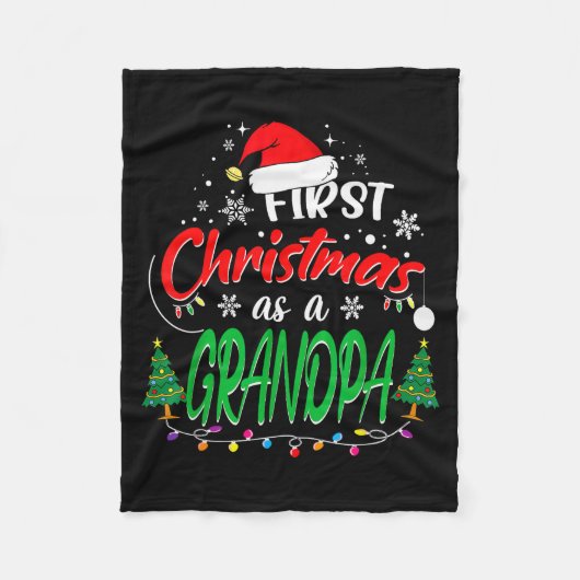 Eerste kerst als opa Nieuwe grootvader 1e K Fleece Deken (Voorkant)