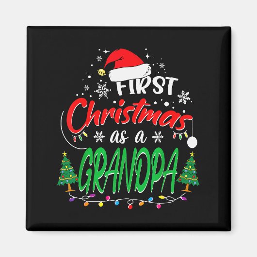 Eerste kerst als opa Nieuwe grootvader 1e K Magneet (Voorkant)