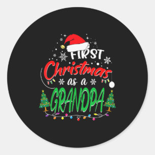 Eerste kerst als opa Nieuwe grootvader 1e K Ronde Sticker