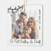 Eerste kerst als ouders Baby foto Keramisch Ornament (Links)