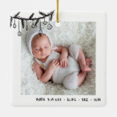 Eerste kerst als ouders Baby foto Keramisch Ornament (Achterkant)