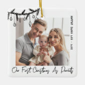 Eerste kerst als ouders Baby foto Keramisch Ornament (Voorkant)