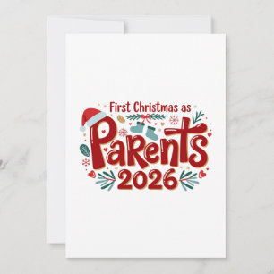 Eerste kerst als ouders Familie Feestdag Kerstmis  Kaart