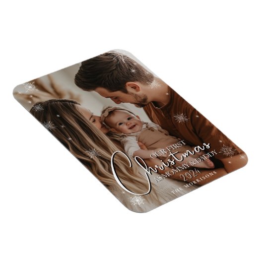 Eerste kerst als ouders flexibele fotomagneet magneet (Rechterzijde)