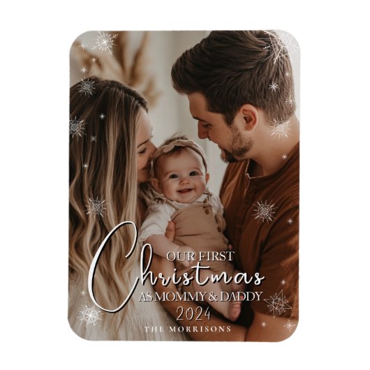 Eerste kerst als ouders flexibele fotomagneet magneet (Verticaal)