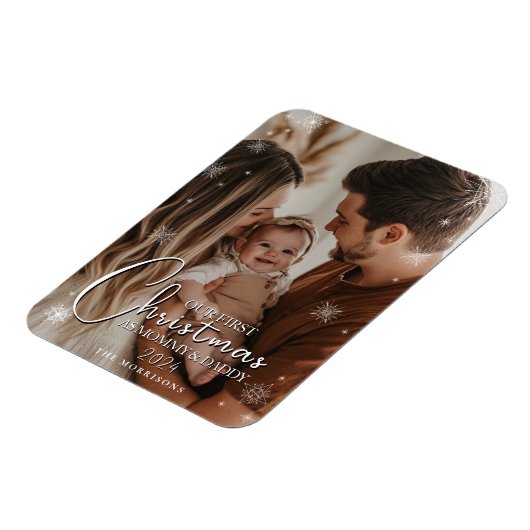 Eerste kerst als ouders flexibele fotomagneet magneet (Linkerzijde)
