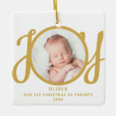 Eerste kerst als ouders Foto Keepsake Keramisch Ornament (Voorkant)
