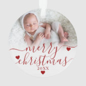 Eerste kerst als ouders nieuwe baby 2 foto ornament (achterkant)