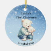 Eerste kerst als papa Beer Baby Keramisch Ornament (Voorkant)
