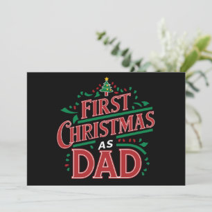 Eerste kerst als papa bijpassende kerst feestdagenkaart