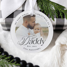 Eerste kerst als papa gepersonaliseerde babyfoto