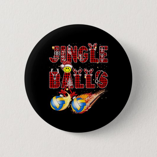 Eerste kerst als papa Jingle volleybal papa oom d Ronde Button 5,7 Cm (Voorkant)