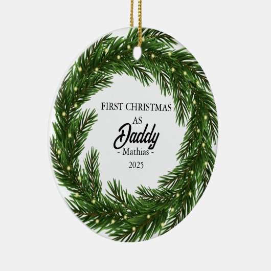 Eerste kerst als papa, nieuw papa Ornament (Rechts)