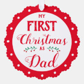 Eerste kerst als papa pasgeboren baby foto ornament kaart (Voorkant)