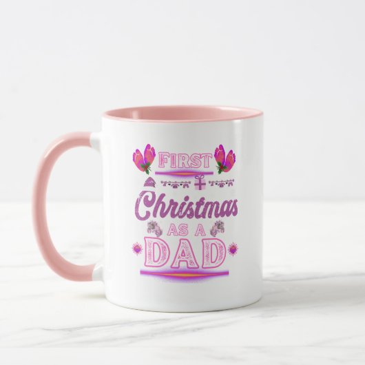 Eerste kerst als papa van een babymeisje mok (Links)