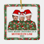 Eerste kerst als schoonmoeder lelijke trui keramisch ornament (Voorkant)