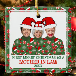 Eerste kerst als schoonmoeder lelijke trui keramisch ornament