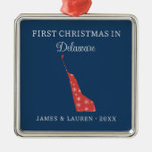 Eerste kerst als stel in Delaware, VS-staat Metalen Ornament (Voorkant)