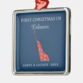 Eerste kerst als stel in Delaware, VS-staat Metalen Ornament (Links)