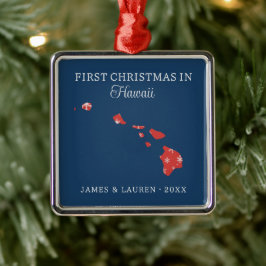 Eerste kerst als stel in Hawaï Amerikaanse staat Metalen Ornament