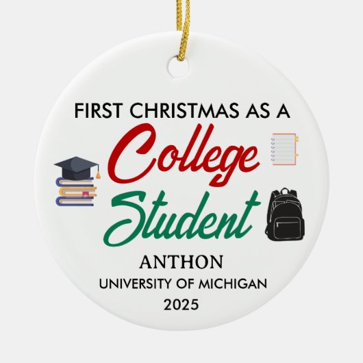 Eerste kerst als student, Eerste jaar van Keramisch Ornament (Voorkant)