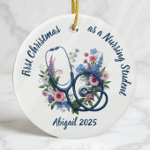 Eerste kerst als student verpleegkunde keramisch ornament