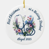 Eerste kerst als student verpleegkunde keramisch ornament (Achterkant)