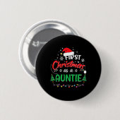 Eerste kerst als tante 1e kerst ronde button 5,7 cm (Voorkant /achterkant)