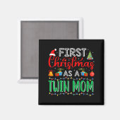 Eerste kerst als tweelingmoeder Familie bijpassend Magneet (Voorkant / Achterkant)