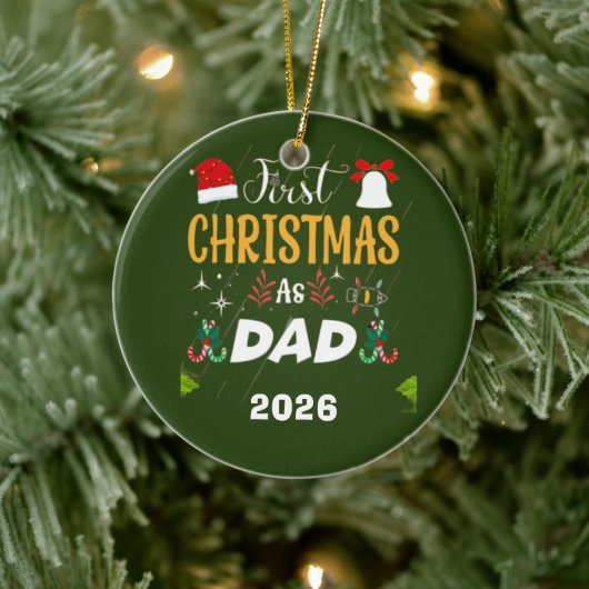 Eerste kerst als vader keramisch ornament (Boom)