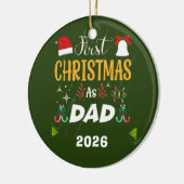Eerste kerst als vader keramisch ornament (Links)