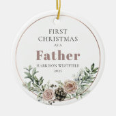 Eerste kerst als vader naam jaar keramisch ornament (Voorkant)