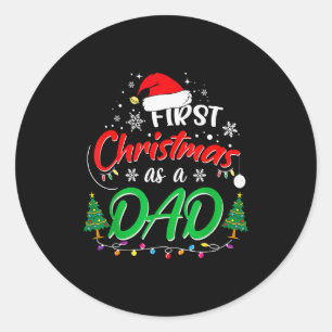 Eerste kerst als vader Nieuwe papa 1e kerst Ronde Sticker
