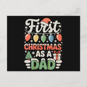 Eerste kerst als vader Nieuwe papa kerstlichten Feestdagenkaart