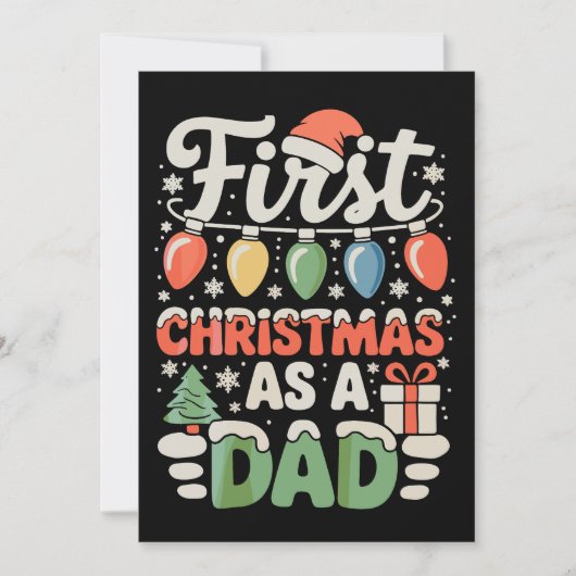 Eerste kerst als vader Nieuwe papa kerstlichten Kaart (Voorkant)