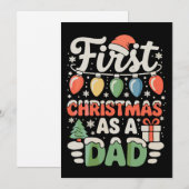 Eerste kerst als vader Nieuwe papa kerstlichten Kaart (Voorkant / Achterkant)