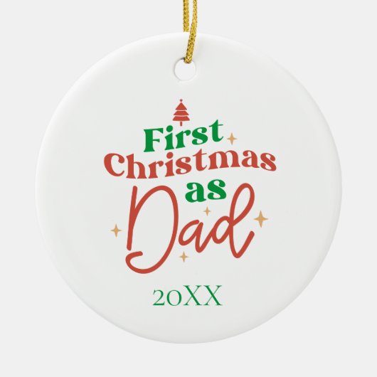 Eerste kerst als vader Nieuwe vader Papa Keramisch Ornament (Voorkant)