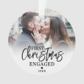 Eerste kerst als verloofd paar 2 foto ornament (voorkant)
