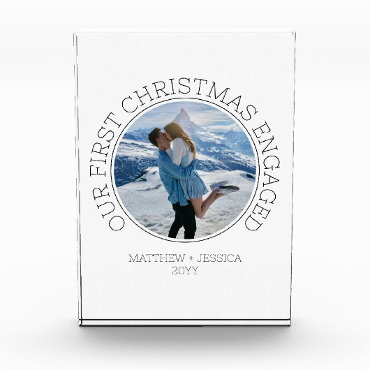 Eerste kerst als verloofd paar gepersonaliseerd fotoblokken (Voorkant)
