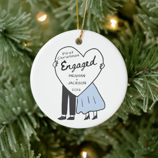 Eerste kerst als verloofd paar ornament (Boom)