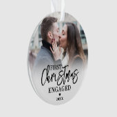 Eerste kerst als verloofd stel 2 foto ornament (voorkant)