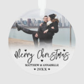 Eerste kerst als verloofd stel 2 foto ornament (achterkant)