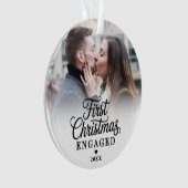 Eerste kerst als verloofd stel 2 foto ornament (voorkant)