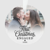 Eerste kerst als verloofd stel 2 foto ornament (voorkant)