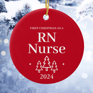 Eerste kerst als verpleegkundige RN Keramisch Ornament
