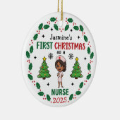Eerste kerst als verpleegster keramisch ornament (Rechts)