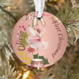Eerste Kerst Baby ballet roos Acryl Ornament