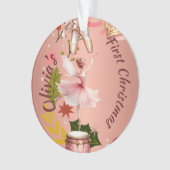 Eerste Kerst Baby ballet roos Acryl Ornament (voorkant)